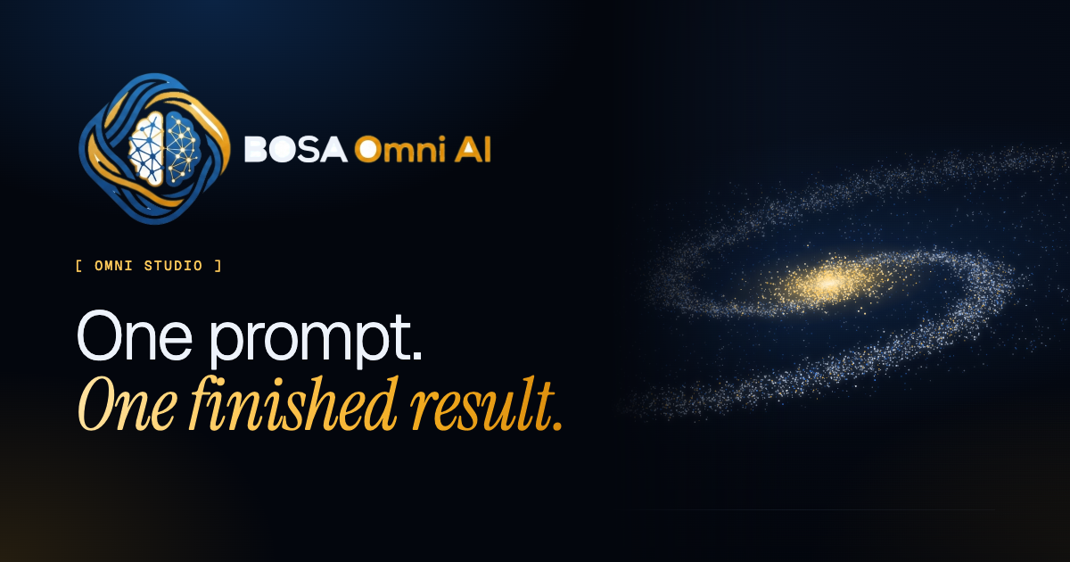 Omni Studio: one prompt, one finished result — BOSA Omni AI